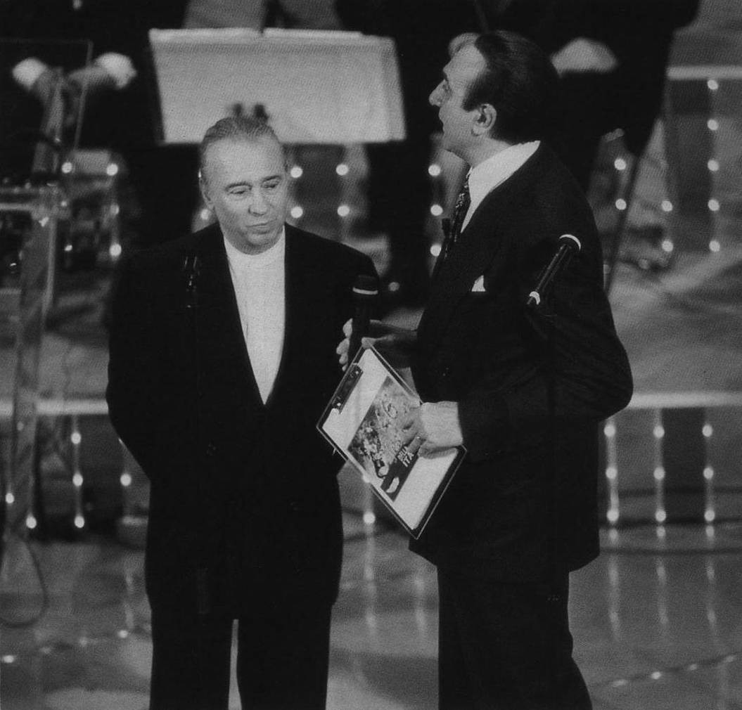 Umberto Bindi e Pippo Baudo a Sanremo 1996